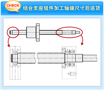 结合支座组件加工轴端尺寸后送货