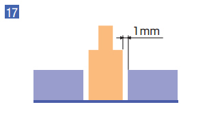 单侧间隙 0.5mm ～ 1mm。